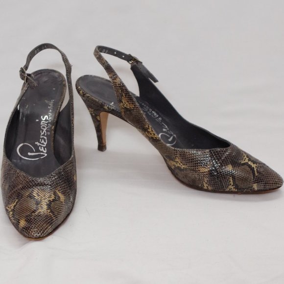 *3 For $25* Vintage 1960s Leather Slingback Pumps